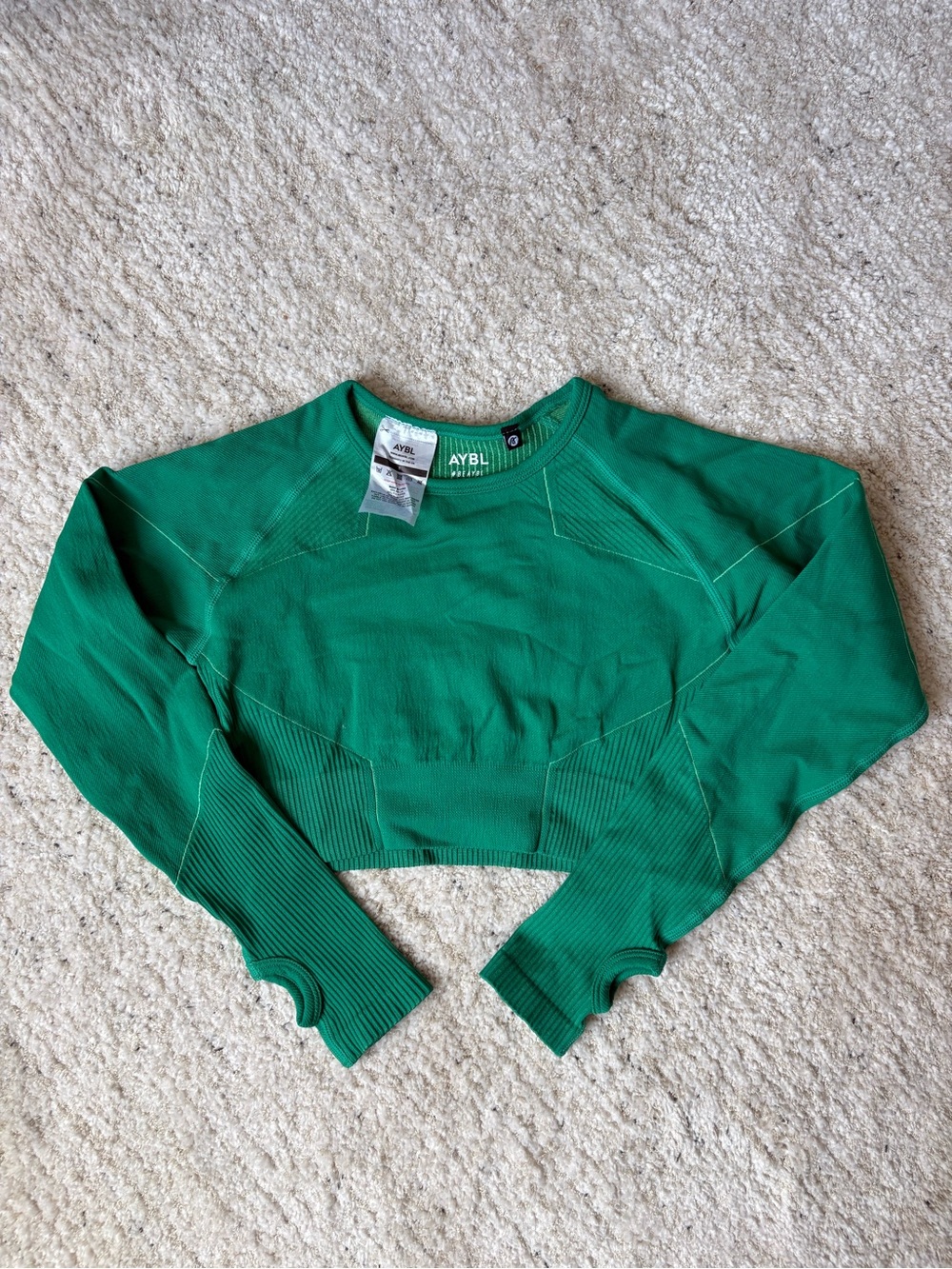 cropped green Aybl workout top